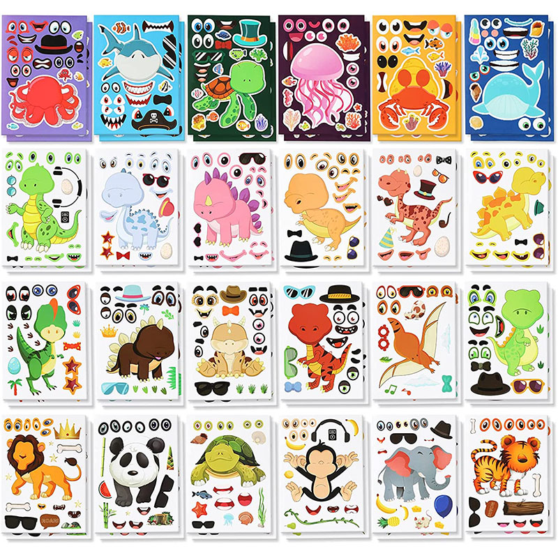 12/24 Sheets Make a Face Stick - đánh giá và giá Zoo Party Games