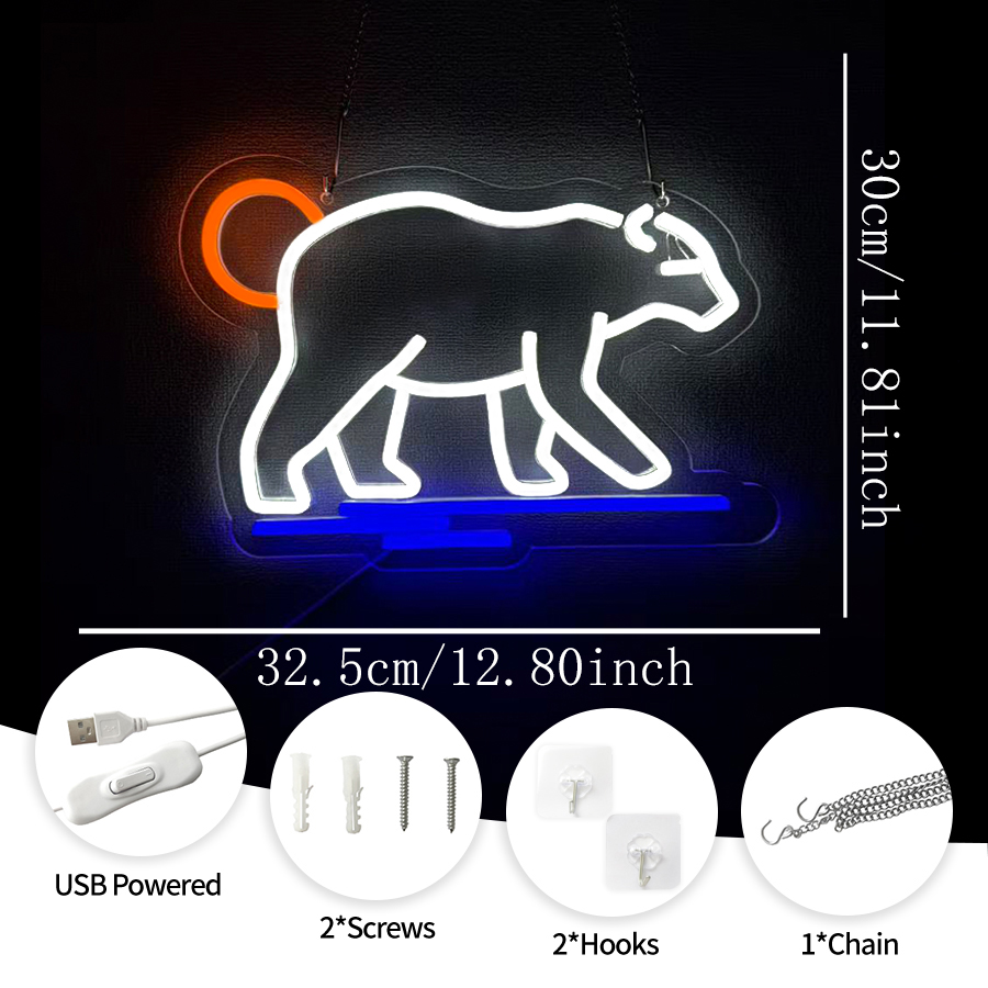 Polar Bear Neon Sign For Wall  - đánh giá và giá Zoo Party Games