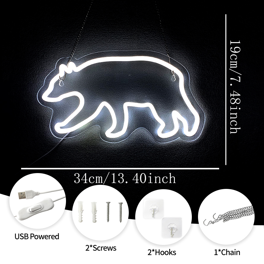Polar Bear Neon Sign For Wall  - đánh giá và giá Zoo Party Games