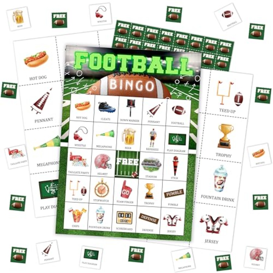 Football Party Bingo Game Card - đánh giá và giá Party Games For Adults Large Group