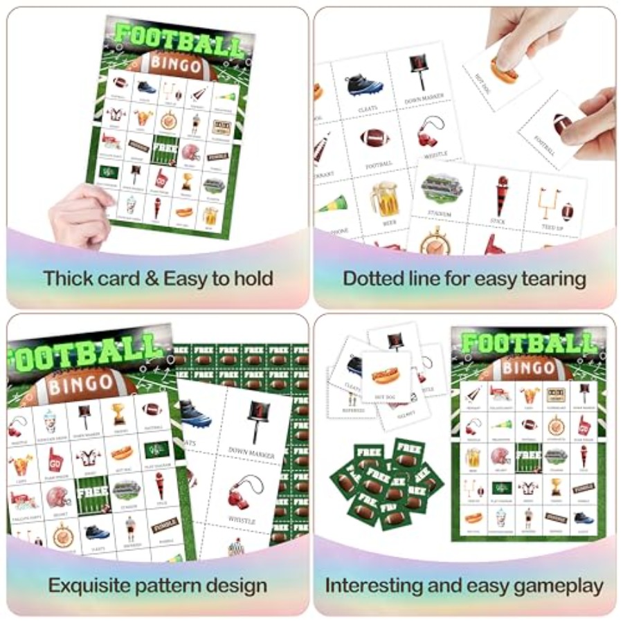 Football Party Bingo Game Card - đánh giá và giá Party Games For Adults Large Group